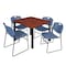 Regency Kee Square Table & Chair Set, Wood, Metal, Polypropylene Top TB4848CHBPBK44BE - alternate 1